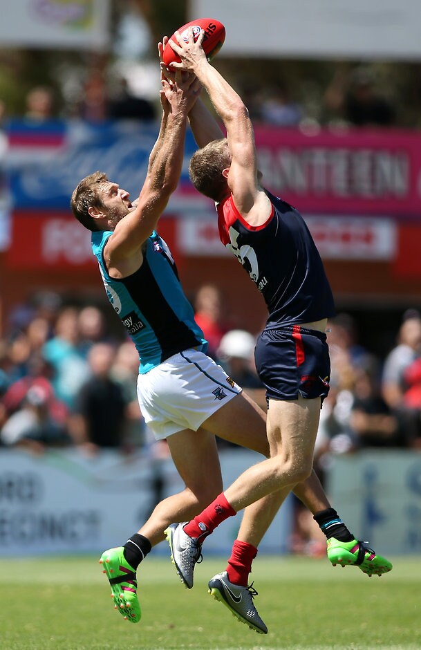 AFL 2016 NAB Challenge - Port Adelaide v Melbourne Jay Schulz kicked just one goal for the Power on Saturday - ${keywords}